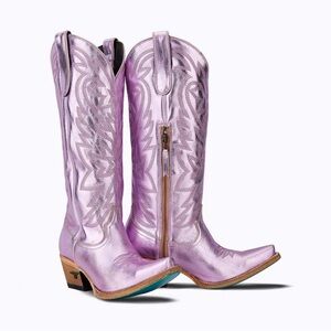 Silver lavanda metallic boots